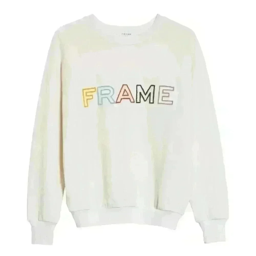 FRAME Embroidered Logo Raglan Pullover Sweatshirt - Picture 10 of 16